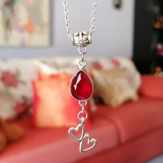 Dije de Berilo Rojo Rubí Gota
