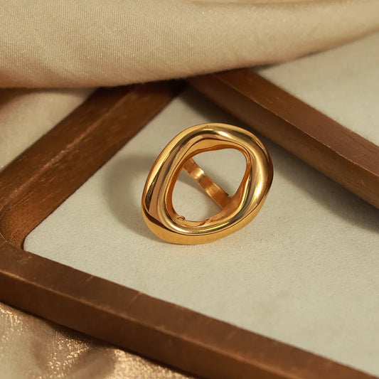 Anillo Dorado Dona Divergente Talla 6