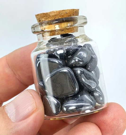 Frasco con Piedras Minerales de Hematitas