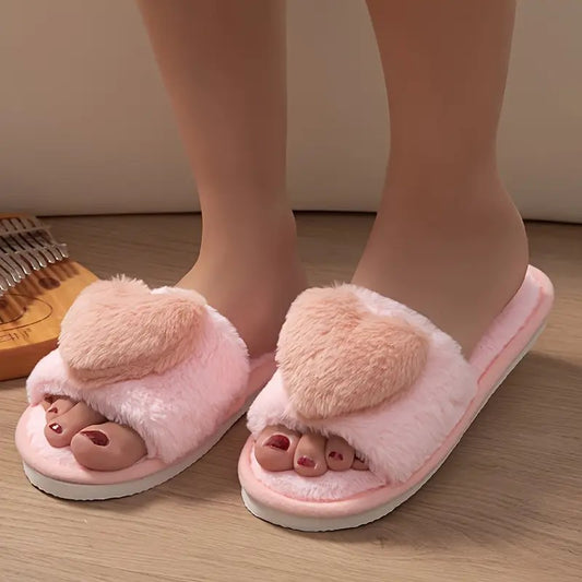 Pantufla Corazón Rosa