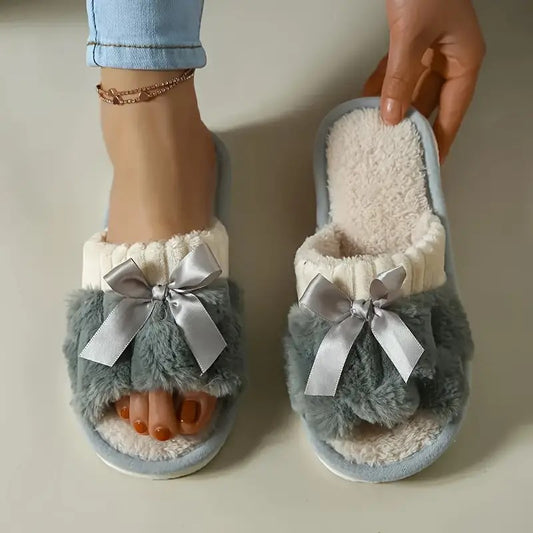 Pantufla Marfil y Gris