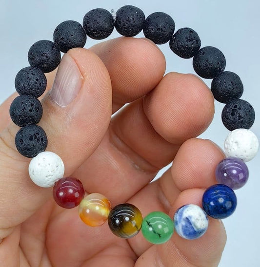 Pulsera 7 Chacras con Volcanica