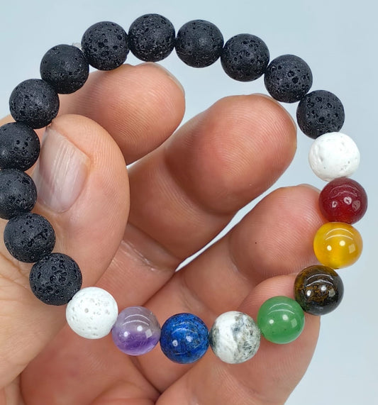 Pulsera 7 Chacras con Volcanica