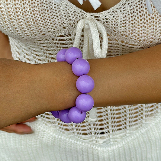 Pulsera Elástica Cuencas Púrpura