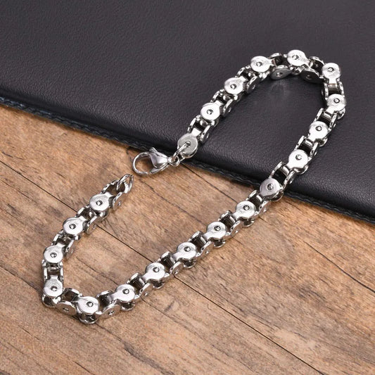 Pulsera Plateada Acero 21 cm
