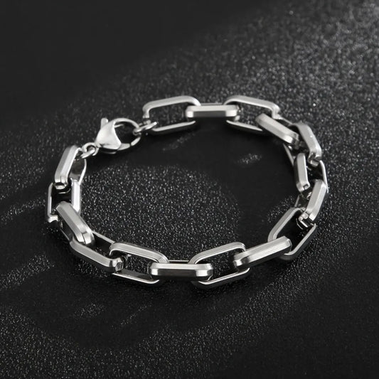 Pulsera Plateada Eslabones  20 cm