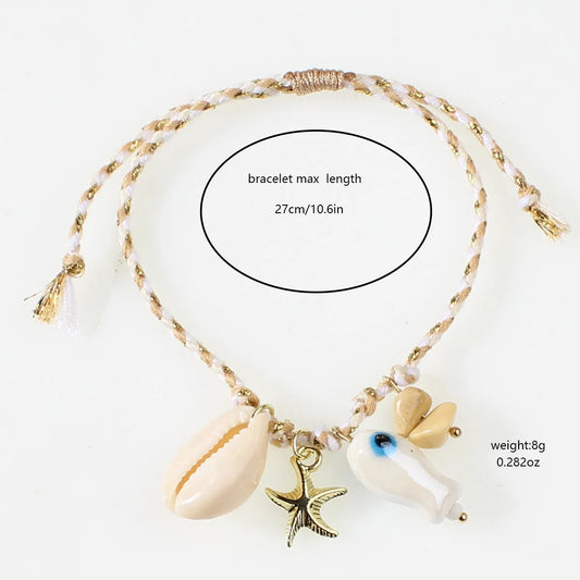 Pulsera Hilo Marino Tonos Beige