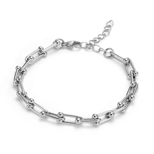 Pulsera Plateada Tipo Tífani 17cm + 5 cms extensión