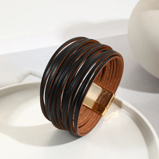 Pulsera Piel Negra