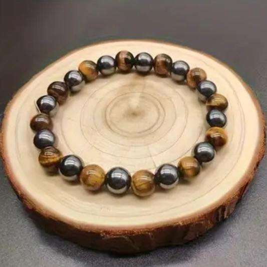Pulsera Obsidiana Negra y Ojo de Tigre