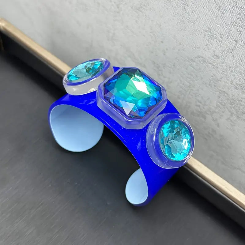 Pulsera Azul Rondas Facetadas