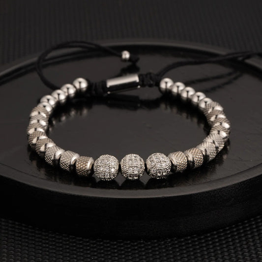 Pulsera Cuencas Gris Ajustable
