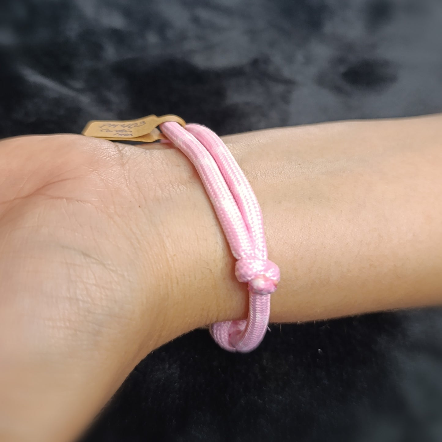 Pulsera Cordón Rosa Dije Corazón y Estrella