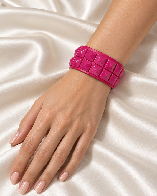 Pulsera Piel Sintética Fiusha Estoperoles